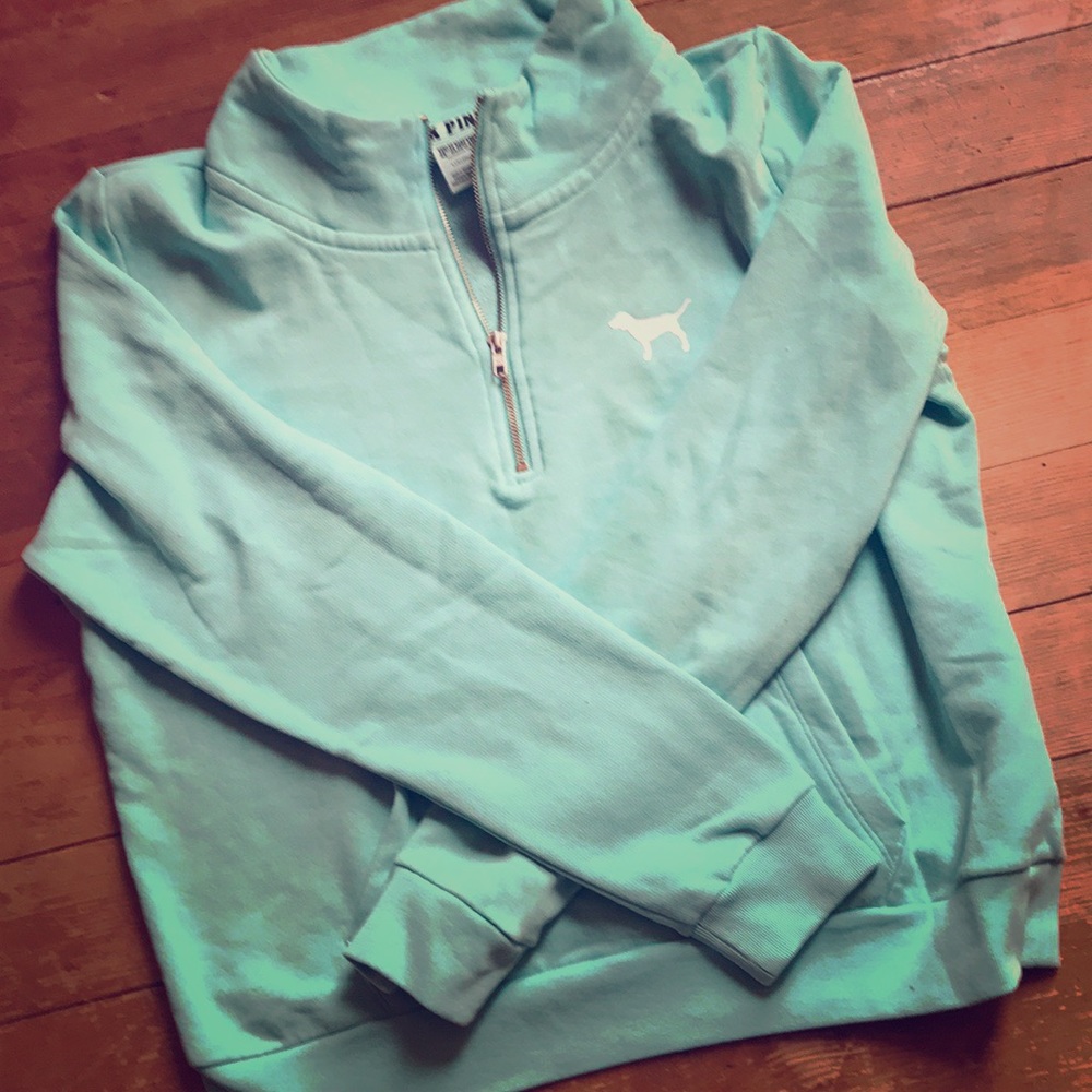 NWOT PINK Mint Green Quarter Zip